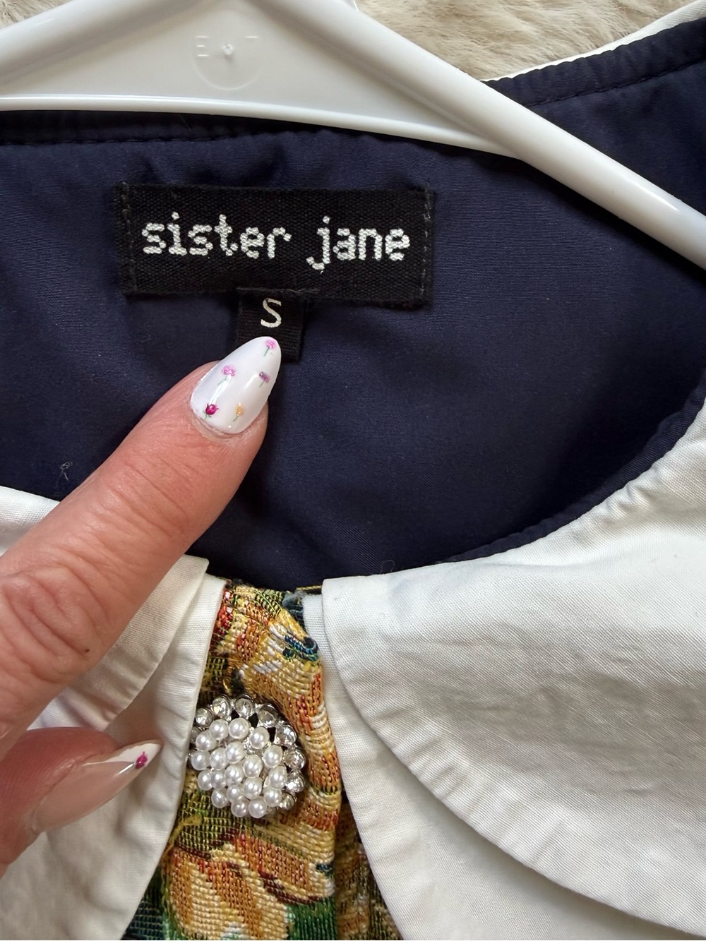 Sister Jane Yellow Sunflower Button-Front Dress with White Peter Pan Collar - Picture 7 of 10